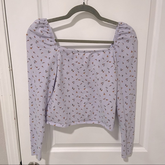 Wild Fable Square Neck floral long sleeve top size M - Picture 2 of 5